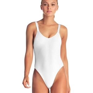 Vitamin A One Piece Leah Bodysuit White and Gold EcoRib